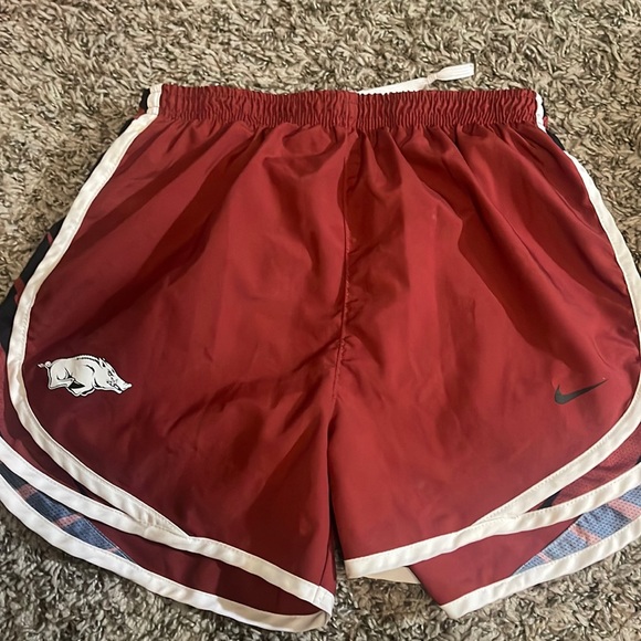 Nike red Razorback, dri fit athletic shorts with liner - Picture 1 of 5